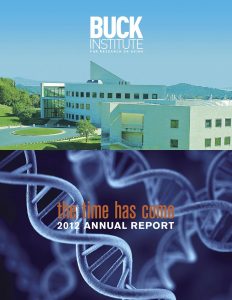 Buck Institute for Research on Aging Annual Report 2012 design by Hae Yuon Kim/Tobi Designs